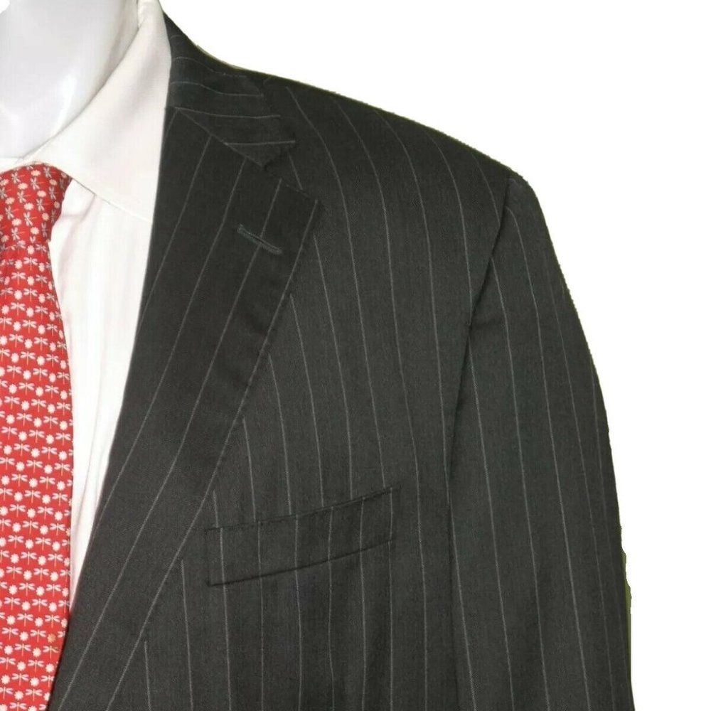 Samuelsohn Performance Loro Piana Gray Stripes Tw… - image 1